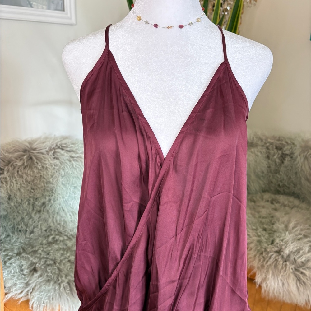 Astr Deep Red Wrap Top
